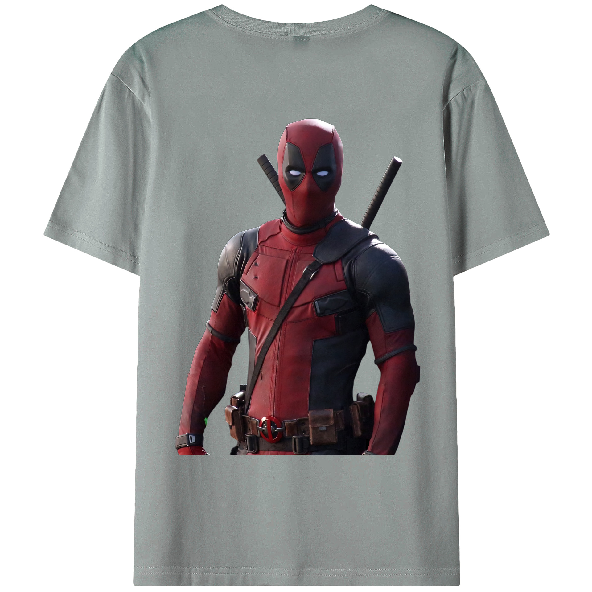 （画像用） Deadpool デッドプール 綿100％ メンズ半袖Tシャツ（バックプリント） 通気性